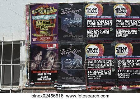 "Advertising posters for discotheques and clubs, Ibiza, Pine Islands, Balearic Islands, Spain, Europe" View Large Photo Image Stock Photograph - "Advertising posters for discotheques and clubs, Ibiza, Pine Islands, Balearic Islands, Spain, Europe". Fotosearch