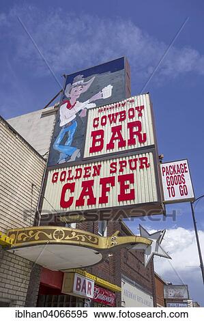 "Advertising sign for Cowboy Bar, Afton, Wyoming, United States, North America" View Large Photo Image Stock Photography - "Advertising sign for Cowboy Bar, Afton, Wyoming, United States, North America". Fotosearch