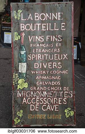 "Advertising sign of a wine store, historic center, Ribeauville, Alsace, France, Europe" View Large Photo Image Stock Photograph - "Advertising sign of a wine store, historic center, Ribeauville, Alsace, France, Europe". Fotosearch