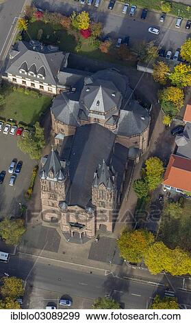 "Aerial photo, Catholic Parish Church of the Holy Sacrament or Saar Cathedral, Dillingen-Saar, Saarland, Germany, Europe" View Large Photo Image Stock Photo - "Aerial photo, Catholic Parish Church of the Holy Sacrament or Saar Cathedral, Dillingen-Saar, Saarland, Germany, Europe". Fotosearch