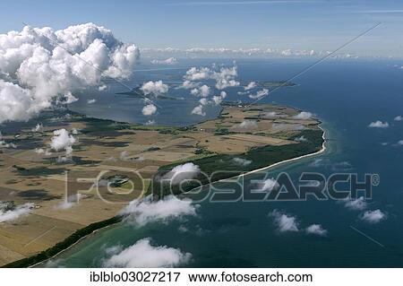 "Aerial photo, North Island, northern part of the island of Ruegen near Wittow, clouds, Varnkevitz, Putgarten, Mecklenburg-Western Pomerania, Germany, Europe" View Large Photo Image Stock Photo - "Aerial photo, North Island, northern part of the island of Ruegen near Wittow, clouds, Varnkevitz, Putgarten, Mecklenburg-Western Pomerania, Germany, Europe". Fotosearch