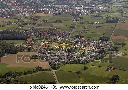 Stock Photography - "Aerial, Sankt Vit, Rheda-Wiedenbrueck, North Rhine-Westphalia, Germany, Europe". Fotosearch