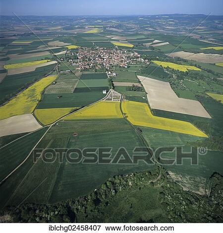 "Aerial view, Agricultural landscape around the village of Charroux, Limagne plain, Bourbonnais, Auvergne, France, Europe" View Large Photo Image Stock Photo - "Aerial view, Agricultural landscape around the village of Charroux, Limagne plain, Bourbonnais, Auvergne, France, Europe". Fotosearch