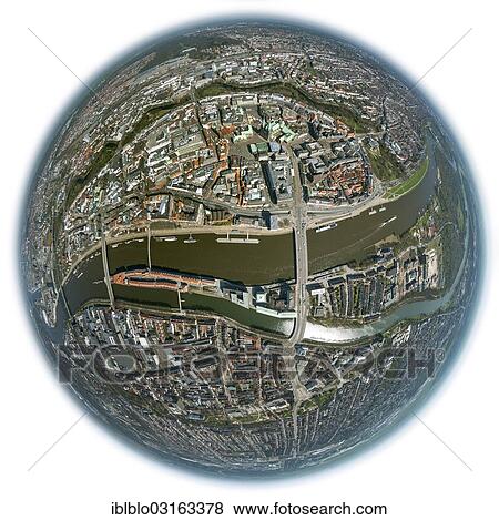 "Aerial view, Altstadtinsel, Old Town Island, in between the Weser River and Wallgraben River, fisheye view, Bremen, Bremen, Germany, Europe" View Large Photo Image Stock Photo - "Aerial view, Altstadtinsel, Old Town Island, in between the Weser River and Wallgraben River, fisheye view, Bremen, Bremen, Germany, Europe". Fotosearch