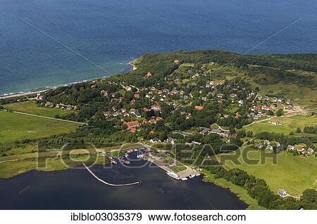 "Aerial view, Baltic Sea port of Kloster on Hiddensee Island, Vitte, Insel Hiddensee, Mecklenburg-Western Pomerania, Germany, Europe" View Large Photo Image Stock Photo - "Aerial view, Baltic Sea port of Kloster on Hiddensee Island, Vitte, Insel Hiddensee, Mecklenburg-Western Pomerania, Germany, Europe". Fotosearch