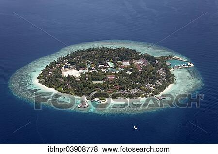 "Aerial view, Bandos Island, North Male Atoll, Indian Ocean, Maldives, Asia" View Large Photo Image Stock Photo - "Aerial view, Bandos Island, North Male Atoll, Indian Ocean, Maldives, Asia". Fotosearch