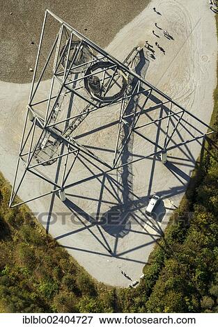 Stock Photo - "Aerial view, Batenbrockhalde pithead stocks with the Tetrahedron, Bottrop, Ruhr area, North Rhine-Westphalia, Germany, Europe". Fotosearch