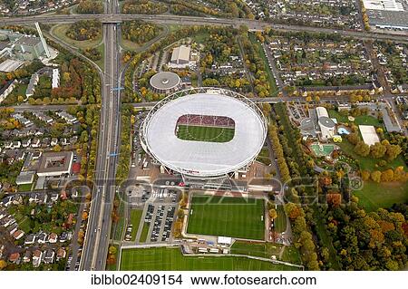 "Aerial view, BayArena stadium, Leverkusen, Rhineland, North Rhine-Westphalia, Germany, Europe" View Large Photo Image Picture - "Aerial view, BayArena stadium, Leverkusen, Rhineland, North Rhine-Westphalia, Germany, Europe". Fotosearch
