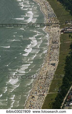 "Aerial view, beach in Binz on the island of Ruegen, Rugen, Binz, Mecklenburg-Western Pomerania, Germany, Europe" View Large Photo Image Stock Photo - "Aerial view, beach in Binz on the island of Ruegen, Rugen, Binz, Mecklenburg-Western Pomerania, Germany, Europe". Fotosearch