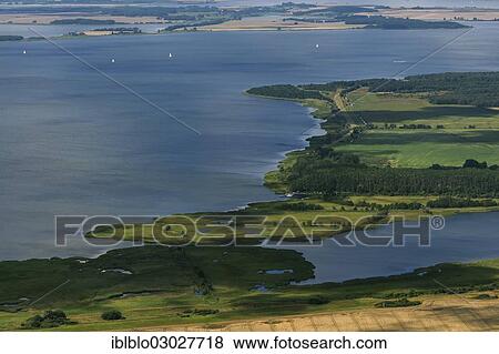 Stock Photo - "Aerial view, beach of Glowe on the island of Ruegen, Bobbin, Glowe, Mecklenburg-Western Pomerania, Germany, Europe". Fotosearch