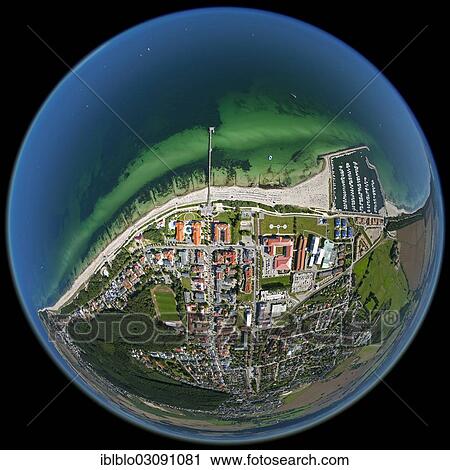 "Aerial view, beach, promenade and marina, fisheye shot, Kuhlungsborn, Mecklenburg-Western Pomerania, Germany, Europe" View Large Photo Image Stock Image - "Aerial view, beach, promenade and marina, fisheye shot, Kuhlungsborn, Mecklenburg-Western Pomerania, Germany, Europe". Fotosearch