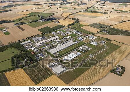 Stock Photograph - "Aerial view, Belecke-North Industrial Park, Ruethen, Sauerland, North Rhine-Westphalia, Germany, Europe". Fotosearch