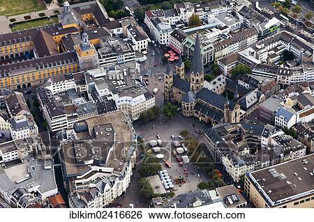 Aerial view, Bonn, city centre, Bonn Minster, Basilica, Muensterplatz square, university, Rhineland region, North Rhine-Westphalia, Germany, Europe View Large Photo Image Stock Photograph - Aerial view, Bonn, city centre, Bonn Minster, Basilica, Muensterplatz square, university, Rhineland region, North Rhine-Westphalia, Germany, Europe. Fotosearch