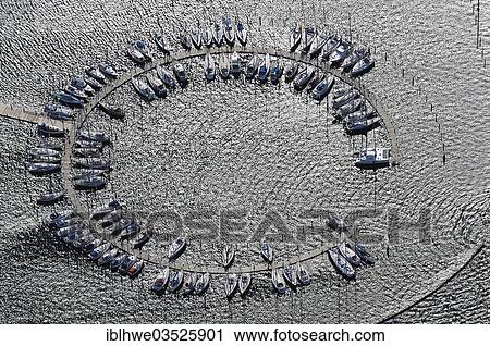 Stock Image - "Aerial view, Burgtiefe Marina, Burgtiefe, Fehmarn Island, Schleswig-Holstein, Germany, Europe". Fotosearch