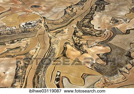 "Aerial view, Castilian countryside, Soria, Castile and Leon, Spain, Europe" View Large Photo Image Stock Photo - "Aerial view, Castilian countryside, Soria, Castile and Leon, Spain, Europe". Fotosearch
