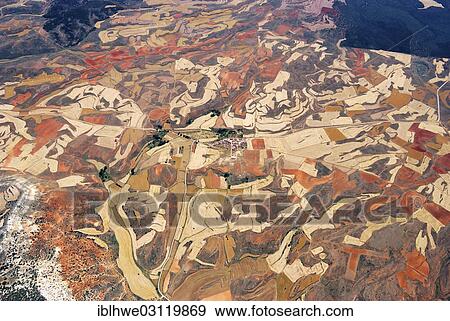 "Aerial view, Castilian countryside, Soria, Castile and Leon, Spain, Europe" View Large Photo Image Stock Photo - "Aerial view, Castilian countryside, Soria, Castile and Leon, Spain, Europe". Fotosearch