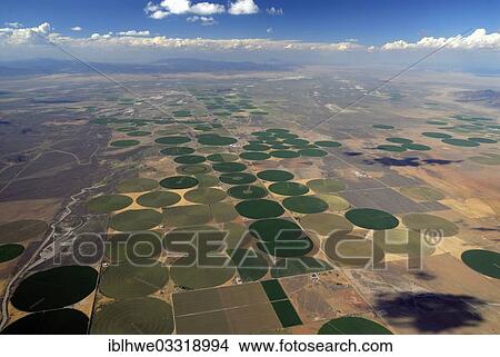 "Aerial view, circular fields, irrigation, Newcastle, Utah, United States, North America" View Large Photo Image Picture - "Aerial view, circular fields, irrigation, Newcastle, Utah, United States, North America". Fotosearch