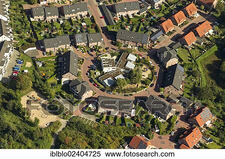"Aerial view, circular settlement in Johannestal, Bottrop, Ruhr area, North Rhine-Westphalia, Germany, Europe" View Large Photo Image Stock Photography - "Aerial view, circular settlement in Johannestal, Bottrop, Ruhr area, North Rhine-Westphalia, Germany, Europe". Fotosearch
