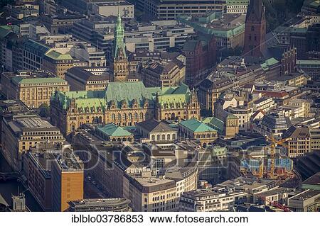 "Aerial view, city hall, Hamburg, Germany, Europe" View Large Photo Image Stock Image - "Aerial view, city hall, Hamburg, Germany, Europe". Fotosearch