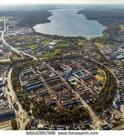 "Aerial view, City of Four Gates, Neubrandenburg, Muritz lake, Mecklenburg Lake District, Mecklenburg-Western Pomerania, Germany, Europe" View Large Photo Image Stock Photo - "Aerial view, City of Four Gates, Neubrandenburg, Muritz lake, Mecklenburg Lake District, Mecklenburg-Western Pomerania, Germany, Europe". Fotosearch