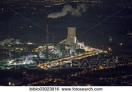 "Aerial view, coal-fired power plant in Duisburg-Walsum, STEAG, municipal utility, at night, Walsum, Duisburg, Ruhr district, North Rhine-Westphalia, Germany, Europe" View Large Photo Image Stock Photograph - "Aerial view, coal-fired power plant in Duisburg-Walsum, STEAG, municipal utility, at night, Walsum, Duisburg, Ruhr district, North Rhine-Westphalia, Germany, Europe". Fotosearch