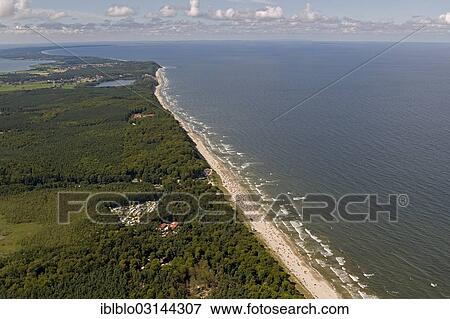 "Aerial view, coast with a beach, Baltic Sea Spa Zinnowitz, Usedom, Mecklenburg-Western Pomerania, Germany, Europe" View Large Photo Image Stock Photo - "Aerial view, coast with a beach, Baltic Sea Spa Zinnowitz, Usedom, Mecklenburg-Western Pomerania, Germany, Europe". Fotosearch