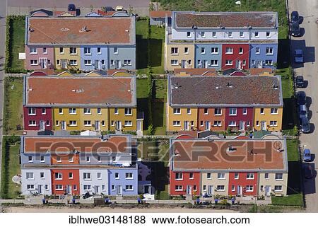 "Aerial view, colourful row of houses in the university district of Luebeck, Luebeck, Lubeck, Schleswig-Holstein, Germany, Europe" View Large Photo Image Stock Photo - "Aerial view, colourful row of houses in the university district of Luebeck, Luebeck, Lubeck, Schleswig-Holstein, Germany, Europe". Fotosearch