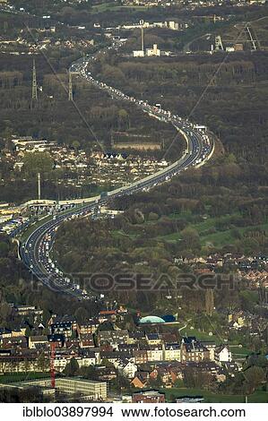 "Aerial view, congestion on the A2 motorway, Gelsenkirchen-West, Gelsenkirchen, Ruhr district, North Rhine-Westphalia, Germany, Europe" View Large Photo Image Picture - "Aerial view, congestion on the A2 motorway, Gelsenkirchen-West, Gelsenkirchen, Ruhr district, North Rhine-Westphalia, Germany, Europe". Fotosearch