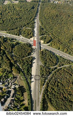 Picture - "Aerial view, construction site of the motorway junction of Oberhausen Nord A3, A2 A516, Oberhausen, Ruhr area, North Rhine-Westphalia, Germany, Europe". Fotosearch