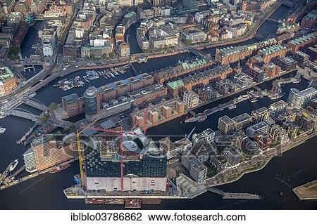 "Aerial view, construction site of the Elbe Philharmonic Hall, HafenCity, Hamburg, Germany, Europe" View Large Photo Image Stock Image - "Aerial view, construction site of the Elbe Philharmonic Hall, HafenCity, Hamburg, Germany, Europe". Fotosearch