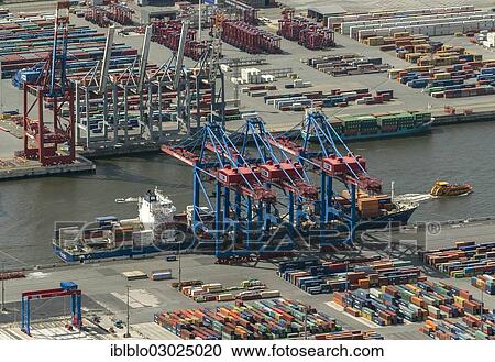 "Aerial view, container port Waltershofen, Eurogate Container Terminal, Hamburg-Port, Hamburg, Hamburg, Germany, Europe" View Large Photo Image Stock Image - "Aerial view, container port Waltershofen, Eurogate Container Terminal, Hamburg-Port, Hamburg, Hamburg, Germany, Europe". Fotosearch