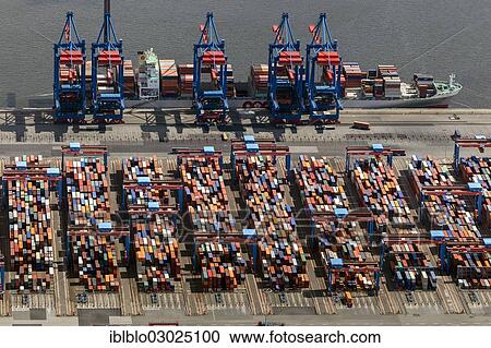 "Aerial view, container port Waltershofen, Eurogate Container Terminal, Hamburg-Port, Hamburg, Hamburg, Germany, Europe" View Large Photo Image Stock Image - "Aerial view, container port Waltershofen, Eurogate Container Terminal, Hamburg-Port, Hamburg, Hamburg, Germany, Europe". Fotosearch