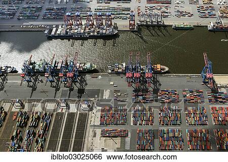 "Aerial view, container port Waltershofen, Eurogate Container Terminal, Hamburg-Port, Hamburg, Hamburg, Germany, Europe" View Large Photo Image Stock Photograph - "Aerial view, container port Waltershofen, Eurogate Container Terminal, Hamburg-Port, Hamburg, Hamburg, Germany, Europe". Fotosearch