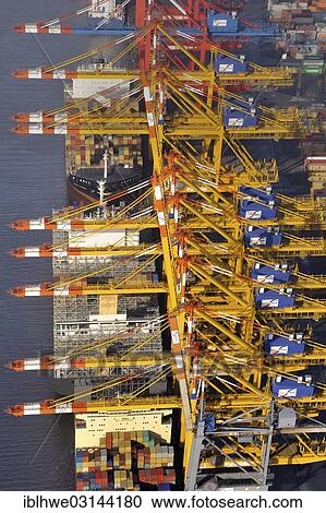 "Aerial view, container terminal in the Port of Bremerhaven, Bremerhaven, Bremerhaven, Bremen, Germany, Europe" View Large Photo Image Stock Image - "Aerial view, container terminal in the Port of Bremerhaven, Bremerhaven, Bremerhaven, Bremen, Germany, Europe". Fotosearch