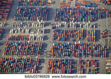 "Aerial view, container terminal, Waltershof, port of Hamburg, Hamburg, Germany, Europe" View Large Photo Image Stock Photograph - "Aerial view, container terminal, Waltershof, port of Hamburg, Hamburg, Germany, Europe". Fotosearch