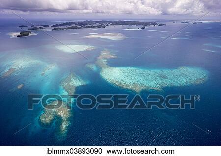 "Aerial view, coral reef, Pacific Ocean, Palau, Oceania" View Large Photo Image Stock Image - "Aerial view, coral reef, Pacific Ocean, Palau, Oceania". Fotosearch