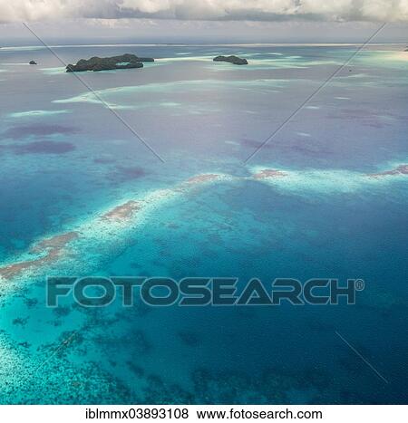 "Aerial view, coral reef, Pacific Ocean, Palau, Oceania" View Large Photo Image Stock Photo - "Aerial view, coral reef, Pacific Ocean, Palau, Oceania". Fotosearch