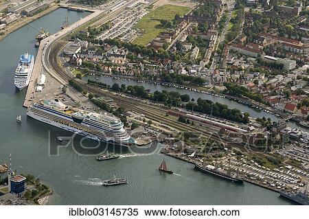 "Aerial view, cruise ship, AIDAblu, Hanse Sail Rostock, Warnemunde, Rostock, Mecklenburg-Western Pomerania, Germany, Europe" View Large Photo Image Stock Photography - "Aerial view, cruise ship, AIDAblu, Hanse Sail Rostock, Warnemunde, Rostock, Mecklenburg-Western Pomerania, Germany, Europe". Fotosearch