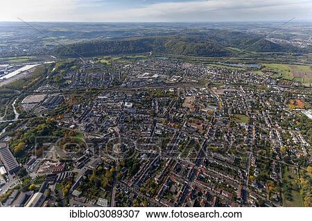 Stock Photo - "Aerial view, Dillingen, Dillingen-Saar, Saarland, Germany, Europe". Fotosearch
