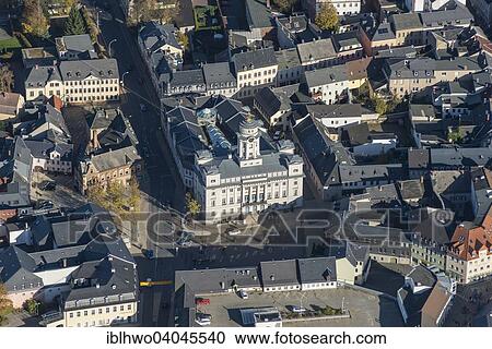 "Aerial view, downtown, classical Town Hall with Themis statue on the tower, Zeulenroda-Triebes, Thuringia, Germany, Europe" View Large Photo Image Stock Image - "Aerial view, downtown, classical Town Hall with Themis statue on the tower, Zeulenroda-Triebes, Thuringia, Germany, Europe". Fotosearch