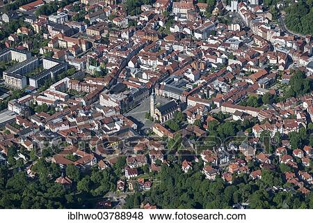 Stock Photo - "Aerial view, downtown, Eisenach, Thuringia, Germany, Europe". Fotosearch