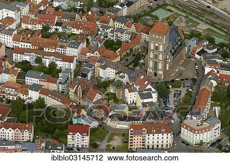 "Aerial view, eastern part of the old town with St Nicholas Church, Rostock, Mecklenburg-Western Pomerania, Germany, Europe" View Large Photo Image Stock Image - "Aerial view, eastern part of the old town with St Nicholas Church, Rostock, Mecklenburg-Western Pomerania, Germany, Europe". Fotosearch