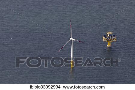 "Aerial view, EnBW Baltic 1 offshore wind farm in the Baltic Sea, transformer platform, Darsser Ort, Darss, Fischland-Darss-Zingst, Mecklenburg-Western Pomerania, Germany, Europe" View Large Photo Image Picture - "Aerial view, EnBW Baltic 1 offshore wind farm in the Baltic Sea, transformer platform, Darsser Ort, Darss, Fischland-Darss-Zingst, Mecklenburg-Western Pomerania, Germany, Europe". Fotosearch