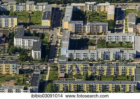 "Aerial view, estate of buildings made of prefabricated concrete slabs, Weitenhagen, Mecklenburg-Western Pomerania, Germany, Europe" View Large Photo Image Picture - "Aerial view, estate of buildings made of prefabricated concrete slabs, Weitenhagen, Mecklenburg-Western Pomerania, Germany, Europe". Fotosearch
