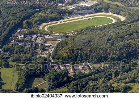 "Aerial view, Feldmark trotting course with stables, Gelsenkirchen, Ruhr area, North Rhine-Westphalia, Germany, Europe" View Large Photo Image Stock Photo - "Aerial view, Feldmark trotting course with stables, Gelsenkirchen, Ruhr area, North Rhine-Westphalia, Germany, Europe". Fotosearch