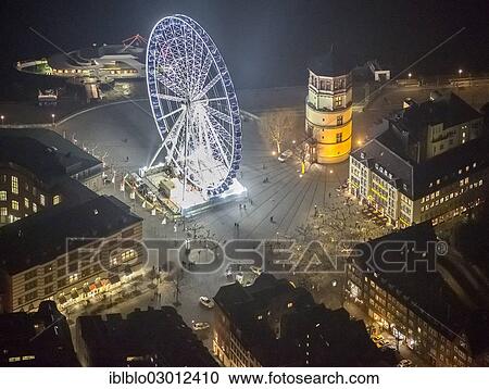 "Aerial view, ferris wheel on Burgplatz square, Schlossturm tower, night scene, Duesseldorf, Rhineland, North Rhine-Westphalia, Germany, Europe, Duesseldorf, Dusseldorf, Rhineland, North Rhine-Westphalia, Germany, Europe" View Large Photo Image Stock Image - "Aerial view, ferris wheel on Burgplatz square, Schlossturm tower, night scene, Duesseldorf, Rhineland, North Rhine-Westphalia, Germany, Europe, Duesseldorf, Dusseldorf, Rhineland, North Rhine-Westphalia, Germany, Europe". Fotosearch