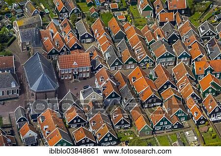 "Aerial view, fishermen's houses on the Marken peninsula, Province of North-Holland, Netherlands" View Large Photo Image Stock Image - "Aerial view, fishermen's houses on the Marken peninsula, Province of North-Holland, Netherlands". Fotosearch