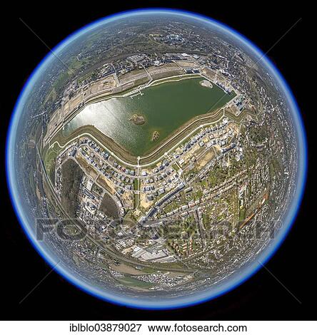 "Aerial view, fisheye shot, Phoenix Lake, Horde, Dortmund, Ruhr district, North Rhine-Westphalia, Germany, Europe" View Large Photo Image Stock Photo - "Aerial view, fisheye shot, Phoenix Lake, Horde, Dortmund, Ruhr district, North Rhine-Westphalia, Germany, Europe". Fotosearch