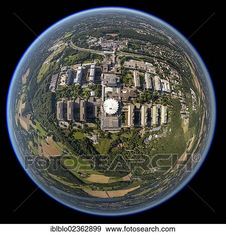 "Aerial view, fisheye shot, RUB, Ruhruniversitaet, Ruhr University Bochum, Ruhr Area, North Rhine-Westphalia, Germany, Europe" View Large Photo Image Stock Photo - "Aerial view, fisheye shot, RUB, Ruhruniversitaet, Ruhr University Bochum, Ruhr Area, North Rhine-Westphalia, Germany, Europe". Fotosearch