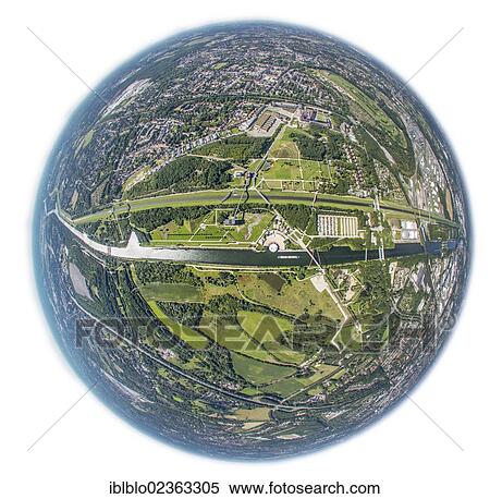 "Aerial view, fisheye shot, Nordsternpark, Gelsenkirchen, Ruhr Area, North Rhine-Westphalia, Germany, Europe" View Large Photo Image Stock Photography - "Aerial view, fisheye shot, Nordsternpark, Gelsenkirchen, Ruhr Area, North Rhine-Westphalia, Germany, Europe". Fotosearch
